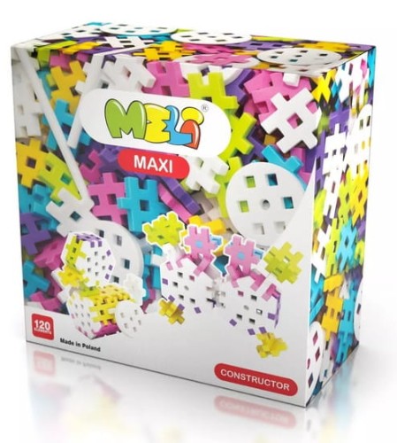 Meli Klocki Kreatywne Wafle Maxi Constructor Pink 120el.
