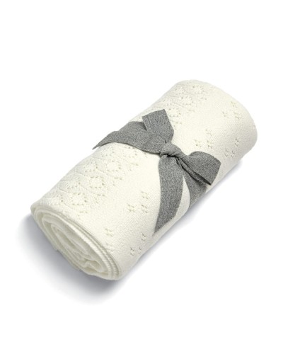 Kocyk Dzianinowy Ażurowy Ecru Mamas&Papas