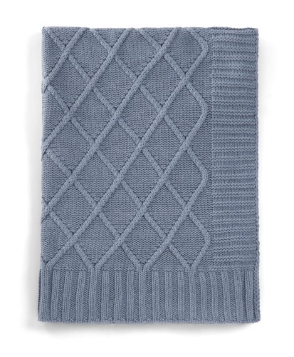 Kocyk Bawełniany Tkany Niebieski Mamas&Papas