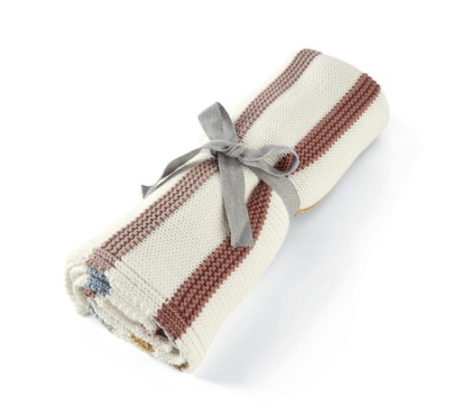 Kocyk Bawełniany Tkany Tęczowe Paski Mamas&Papas