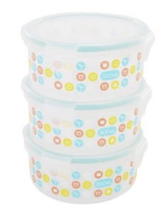 Pojemniki z pokrywkami + klips x 3szt 500ml Badabulle 