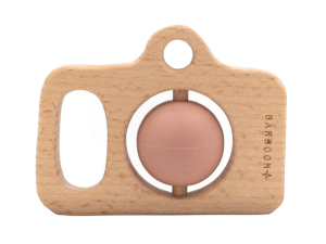 Aparat zabawka drewno&silikon Różowy 4m+ BAMBOOM