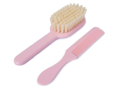 Szczotka i grzebień do włosów dla niemowląt Różowy 0m+ POUPY
