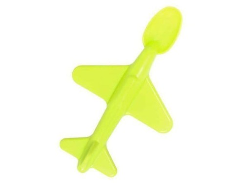 Łyżeczka do karmienia samolot Zielona 6m+ POUPY