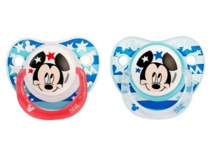 Smoczek okrągły silikonowy myszka Mickey 6m+ 2 szt. LULABI