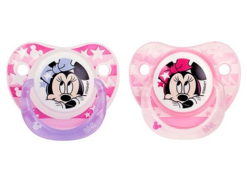 Smoczek okrągły silikonowy myszka Minnie 6m+ 2 szt. LULABI