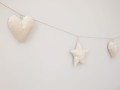 Girlanda serduszka i gwiazdki jasny beż PIAPIMO
