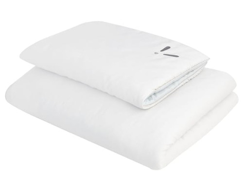 Pościel dziecięca z wypełnieniem 80x100 cm dwustronna szary&piaskowy PIAPIMO