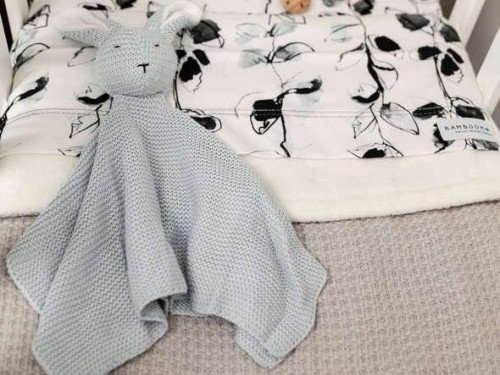 Przytulanka dla noworodka królik Niebieska 30cm 0m+ BAMBOOM