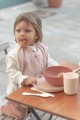 Komplet naczyń dla dzieci z Bioplastiku Różowy BAMBOOM