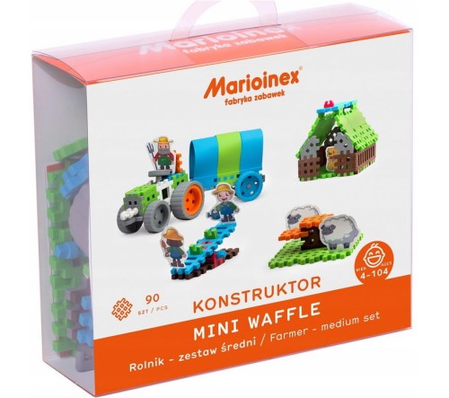 Klocki Waffle ROLNIK Zestaw Średni 90el. Marioinex
