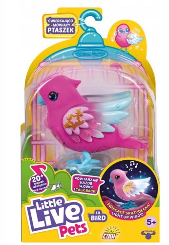 Ćwierkający Świecący Ptaszek Pink Little Live Pets