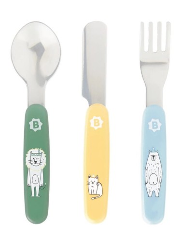 Metalowe Sztućce dla Dzieci Zwierzaki Badabulle