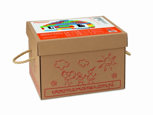 Marioinex Klocki Budowlane Cegły Junior + Okna + Drzwi w Kartonie 140el.