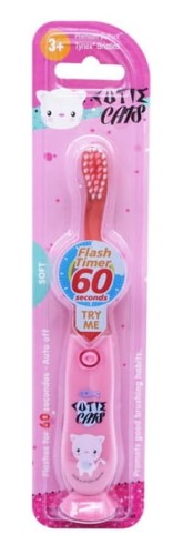 Szczoteczka do zębów Świecąca LED + TIMER 3+ Cutie Cats Les Babygators