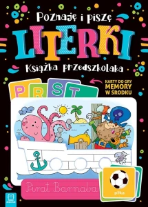 Poznaję i piszę literki. Książka przedszkolaka. Karty do gry memory w środku Aksjomat