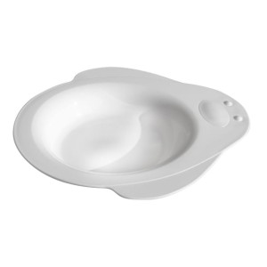 Głęboki talerzyk pingwinek biały 4m+ POUPY