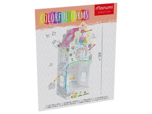 Kolorowanka 3D do składania L - Domek ul. Kocia 4l+ MONUMI