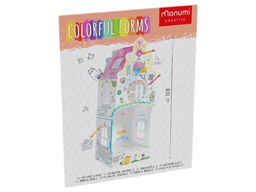 Kolorowanka 3D do składania L - Domek ul. Kocia 4l+ MONUMI