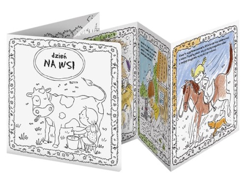 Książeczka harmonijka do kolorowania - Dzieciaki zwierzaki na wsi 5l+ MONUMI