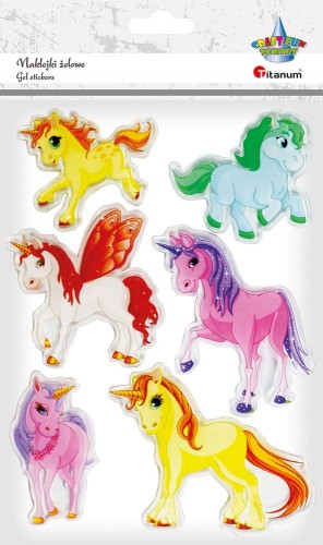 Naklejki nalepki żelowe Jednorożce Titanum