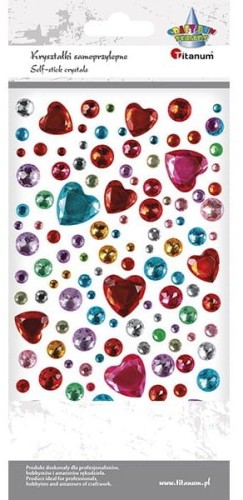Kryształki Samoprzylepne Serca Mix Titanum