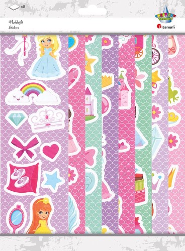 Naklejki papierowe 8 plansz Księżniczki Titanum