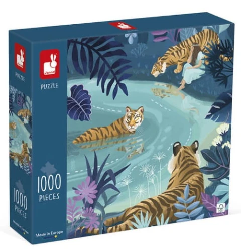 Puzzle Artystyczne Spotkanie Tygrysów 1000el. Janod