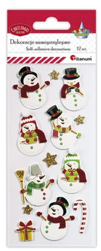 Naklejki Świąteczne piankowe 3D 12 szt. Titanum
