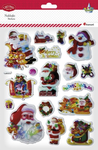 Naklejki Nalepki Boże Narodzenie wypukłe 17el. Titanum