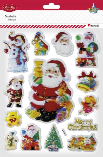 Naklejki Nalepki Świąteczne wypukłe 14el. Titanum