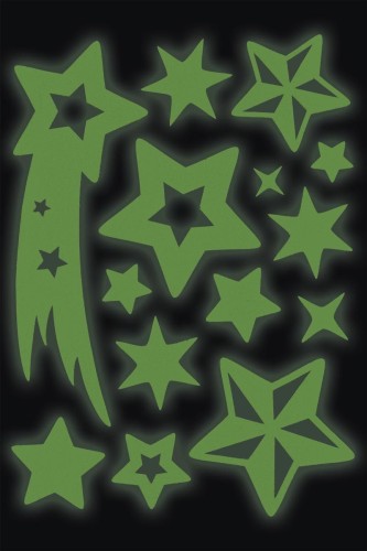 Naklejki fluorescencyjne Gwiazdy Białe 14szt Titanum