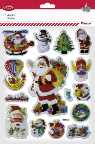 Naklejki Nalepki Świąteczne wypukłe 15el. Titanum