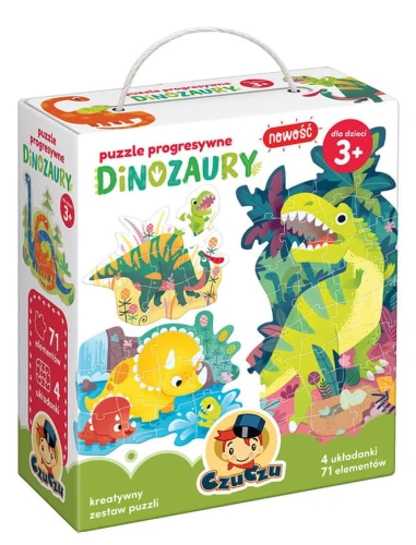 CzuCzu Puzzle Progresywne Dinozaury 71 el.