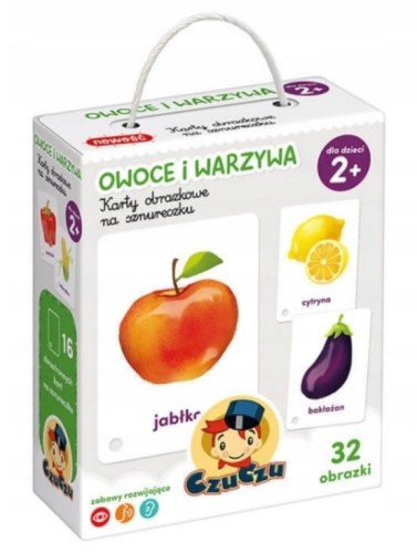 CzuCzu Karty obrazkowe na sznureczku. Owoce i warzywa