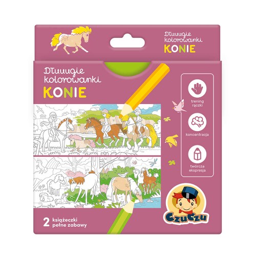 CzuCzu Dłuuugie Kolorowanki KONIE 4+ Malowanka