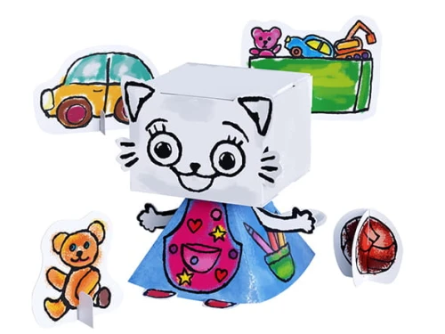 Kolorowanka 3D Creative Head - Kicia Kocia w przedszkolu 3+ MONUMI