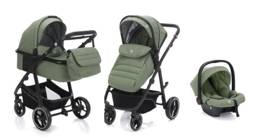 Wózek 3w1 Jaguar green melanż FilliKid
