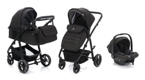 Wózek 3w1 Jaguar dark grey melanż FilliKid