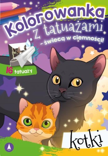 Kolorowanka z tatuażami świecą w ciemności! Kotki