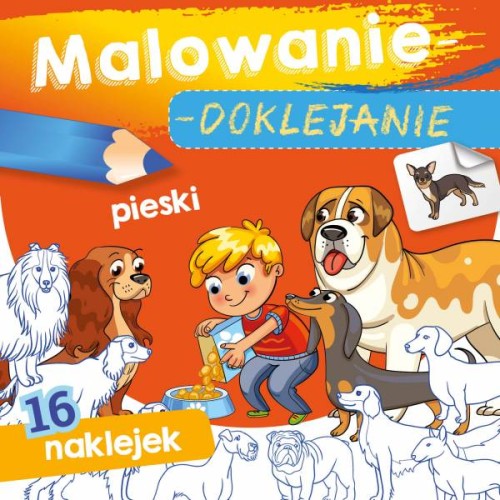 Malowanie doklejanie. Pieski z naklejkami