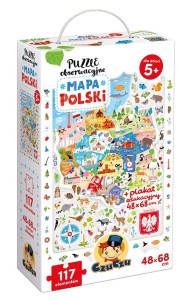 CzuCzu MAPA POLSKI puzzle obserwacyjne PLAKAT 5+
