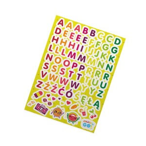 Naklejki wodoodporne na lunchbox Literki Pastelowe LUNCH MUNCH