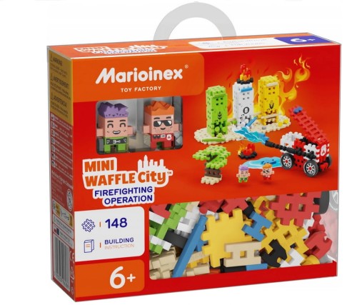 Marioinex Wafle Mini AKCJA STRAŻACKA STRAŻ POŻARNA 148 el + 2 figurki