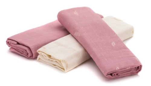 Pieluchy muślinowe Bambus/Bawełna 3szt. Róż FilliKid