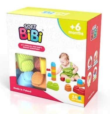 Klocki sensoryczne Soft BiBi 24 el. Sensory Blocks Meli