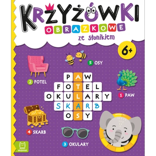 Krzyżówki obrazkowe ze słonikiem 6+