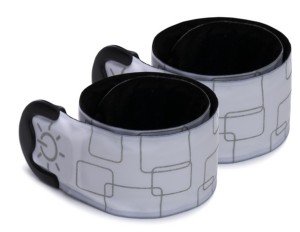 Opaski zatrzaskowe odblaskowe LED białe 2szt. Neon Fillikid