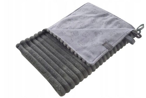 Kocyk Minky/Jersey FALE do wózka 75x100 Grey OLKA