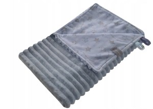 Kocyk Minky/Jersey FALE do wózka 75x100 Blue OLKA 